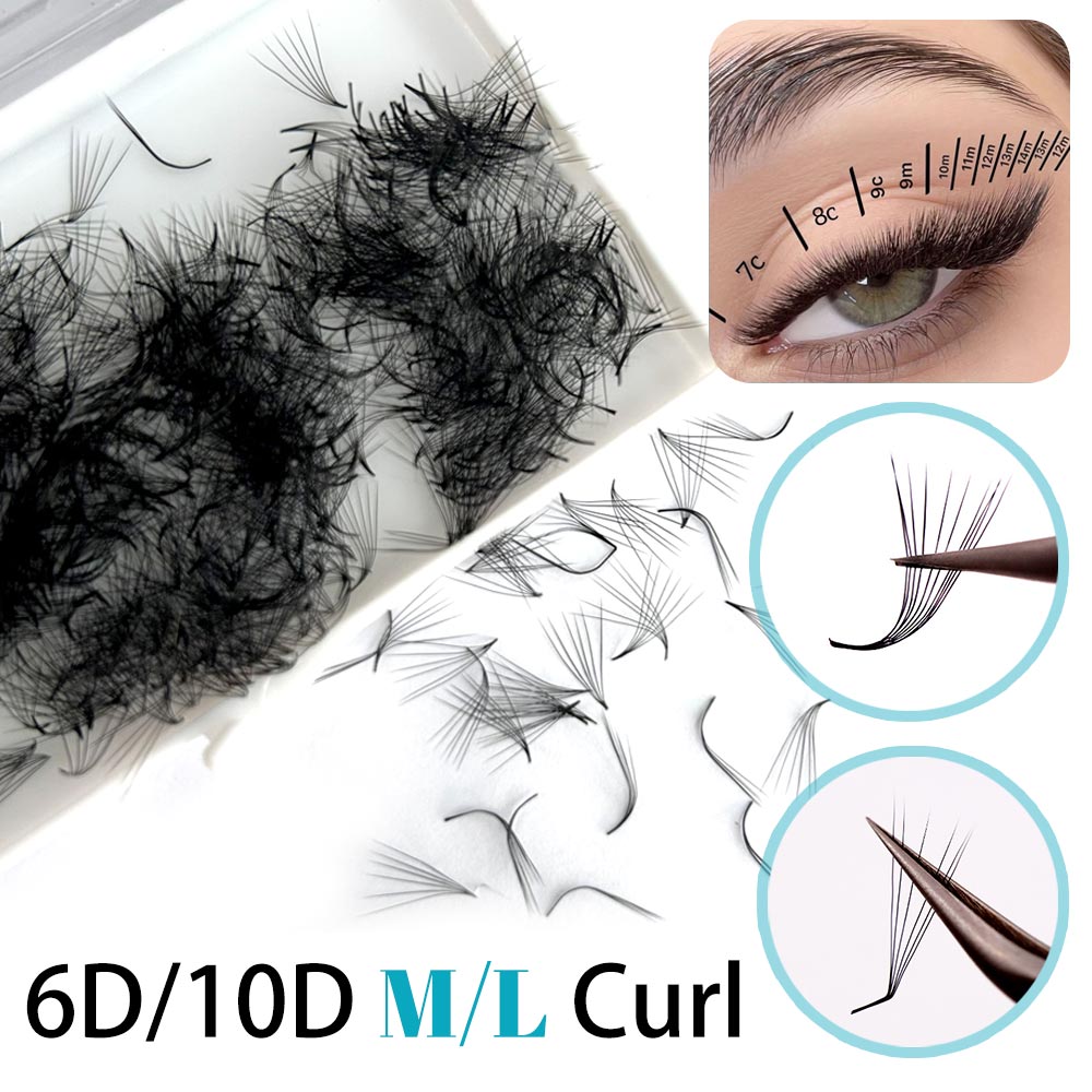 500 Fans 6D 6mm 10D M L Specia - đánh giá và giá Eyelash Extension Fox Eye