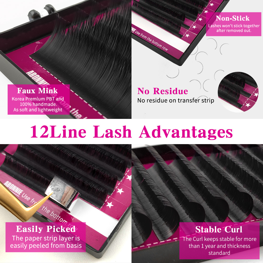 Abonnie 5psc/lot Classic Lashe - đánh giá và giá Eyelash Extension Korea Natural